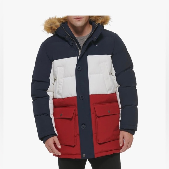 Tommy Hilfiger Men's Arctic Heavyweight Parka Down Coat Navy blue M. New.
